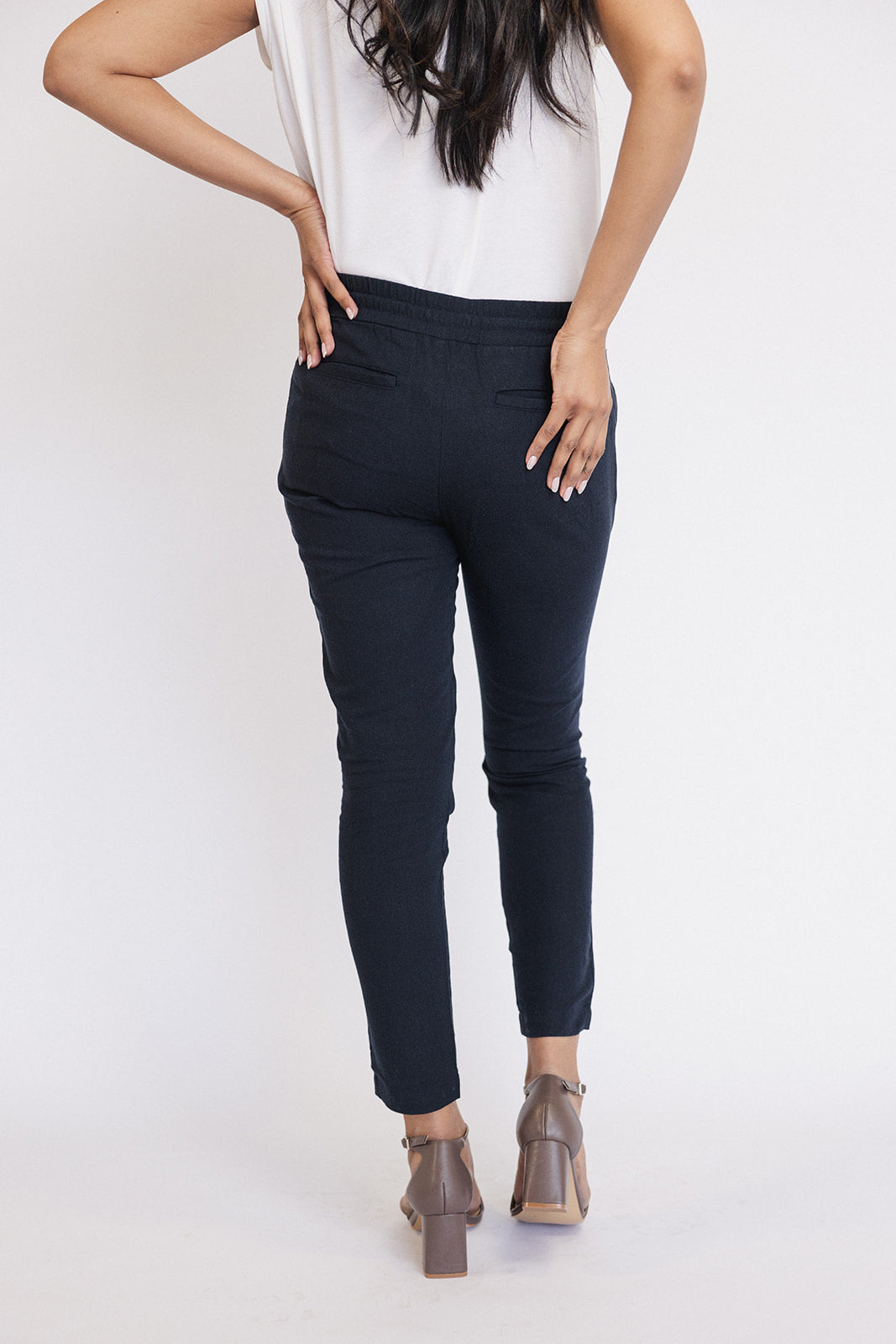 Tapered Linen Blend Pants
